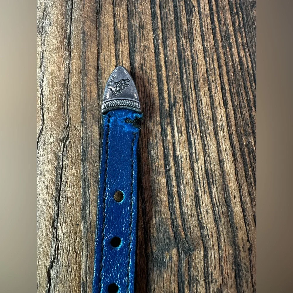 Blue Leather Dog Collar